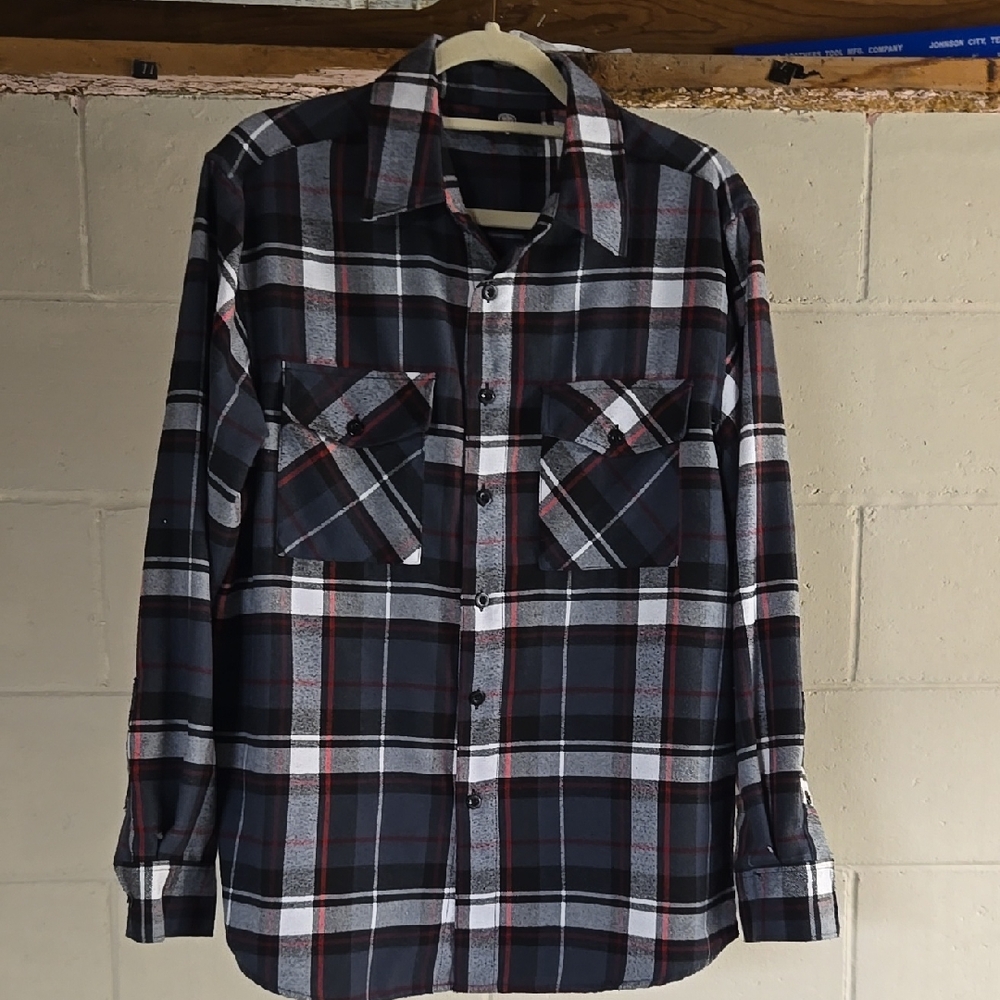 Yago. Black, Red, and White Casual Button Down Shirt with Classic Style